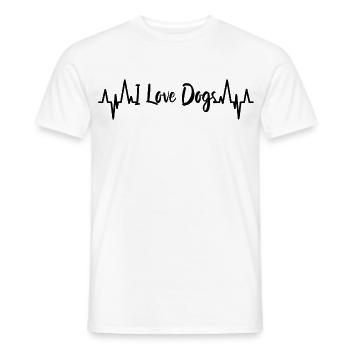 I Love Dogs Heartbeat - Men's T-Shirt - white - Front - AI Model Male 178 dark (178cm)