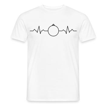 Weihnachtskugel mit EKG Herzschlag - Männer T-Shirt - Weiß - Vorne - AI Model Male 178 dark (178cm)