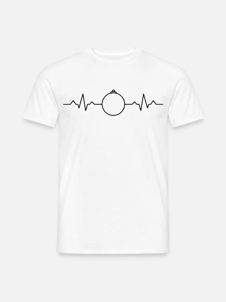 Weihnachtskugel mit EKG Herzschlag - Männer T-Shirt - Weiß