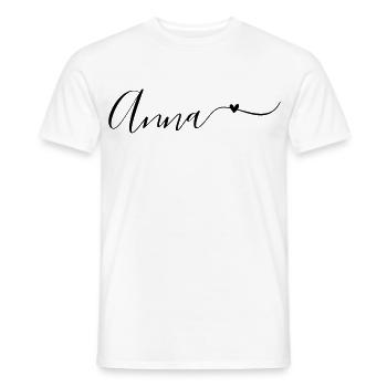 Anna Name Vorname Dekorativ - Männer T-Shirt - Weiß - Vorne - AI Model Male 178 dark (178cm)