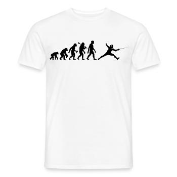 Fechten Evolution für Fechter Fechtsport - Männer T-Shirt - Weiß - Vorne - AI Model Male 178 dark (178cm)