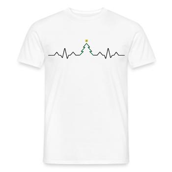 Weihnachtsbaum Herzschlag EKG Weihnachten - Männer T-Shirt - Weiß - Vorne - AI Model Male 178 dark (178cm)