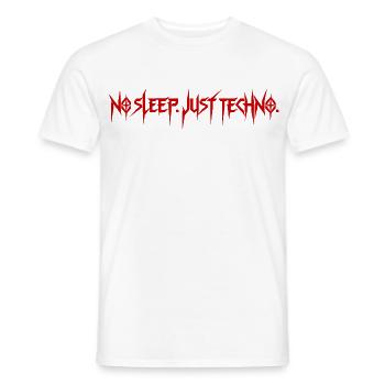 Techno Rave – No Sleep Just Techno - Männer T-Shirt - Weiß - Vorne - AI Model Male 178 dark (178cm)