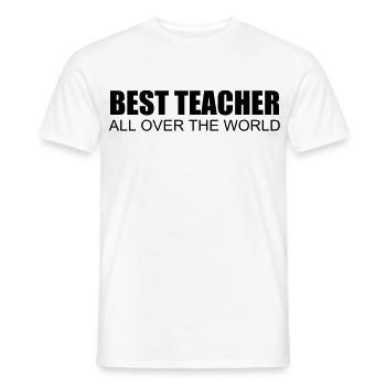 meilleur professeur du monde entier - T-shirt homme - blanc - Devant - AI Model Male 178 dark (178cm)
