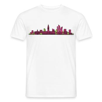Lille City Skyline Glockenturm Moderne Linienkunst - Männer T-Shirt - Weiß - Vorne - AI Model Male 178 dark (178cm)