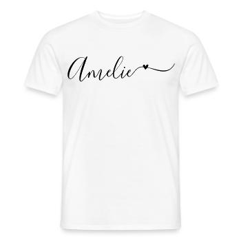 Amélie Prénom Prénom décoratif - T-shirt homme - blanc - Devant - AI Model Male 178 dark (178cm)