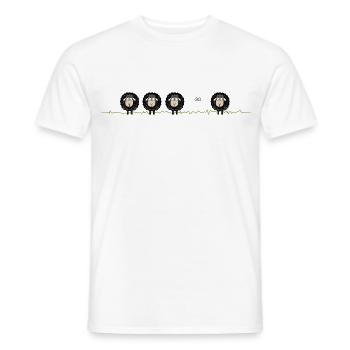 Mouton noir – Motif - T-shirt homme - blanc - Devant - AI Model Male 178 dark (178cm)
