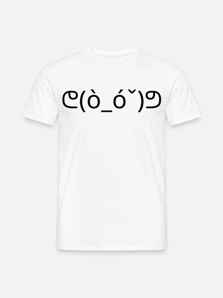Muskel Emote ᕦ(ò_óˇ)ᕤ stark Kaomoji - Männer T-Shirt - Weiß