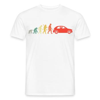 Auto Evolution Kleinwagen Führerschein Bestanden - Männer T-Shirt - Weiß - Vorne - AI Model Male 178 dark (178cm)