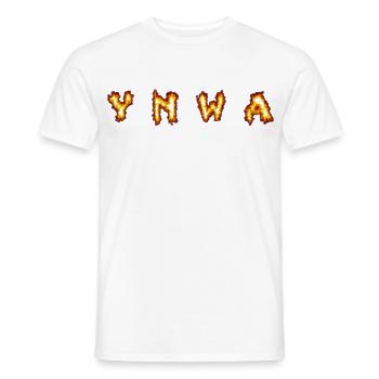 Flaming Letters Print - Männer T-Shirt - Weiß - Vorne - AI Model Male 178 dark (178cm)