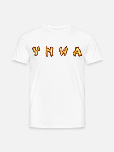 Flaming Letters Print - Männer T-Shirt - Weiß
