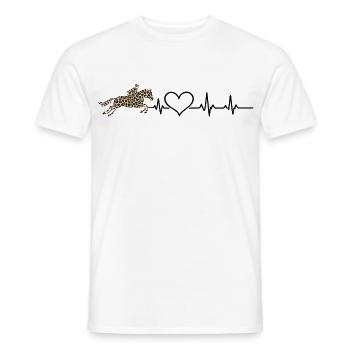 Horse Heartbeat – Minimalist Riding Motif - Men's T-Shirt - white - Front - AI Model Male 178 dark (178cm)