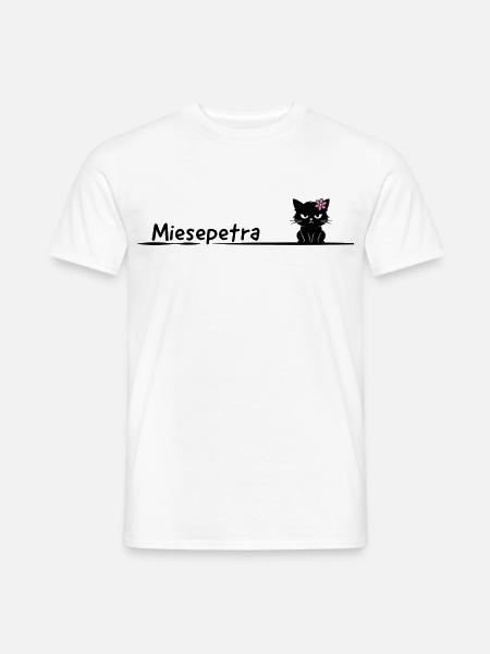 Miesepetra – Funny Cat Pun Petra - Men's T-Shirt - white