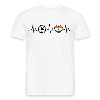 Football Inde Heartbeat Inde - T-shirt homme - blanc - Devant - AI Model Male 178 dark (178cm)