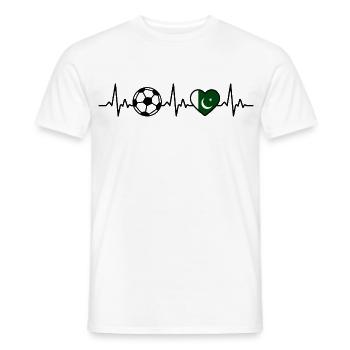 Battement de cœur du Football pakistanais - T-shirt homme - blanc - Devant - AI Model Male 178 dark (178cm)