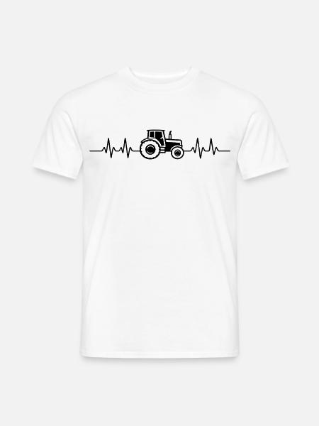Traktor Herzschlag Bauer Landwirt - Männer T-Shirt - Weiß