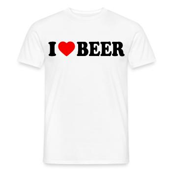 J’adore la bière - T-shirt homme - blanc - Devant - AI Model Male 178 dark (178cm)