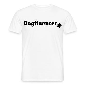 Cadeau design d'influenceur Dogfluencer - T-shirt homme - blanc - Devant - AI Model Male 178 dark (178cm)