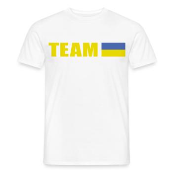 Support Team Ukraine - Men's T-Shirt - white - Front - AI Model Male 178 dark (178cm)