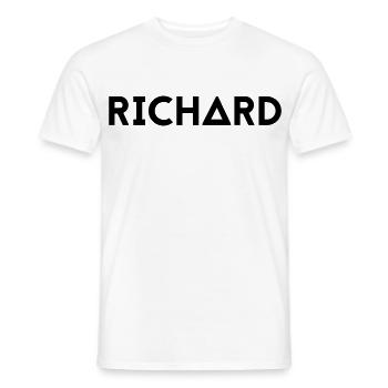 Prénom Richard - T-shirt homme - blanc - Devant - AI Model Male 178 dark (178cm)