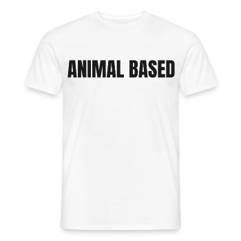 À BASE ANIMALE | Carnivore | Mode de vie ancestral - T-shirt homme - blanc - Devant - AI Model Male 178 dark (178cm)