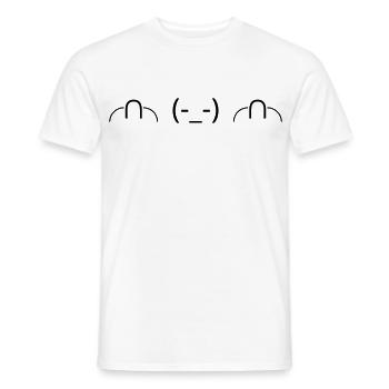 Whatever Emote ╭∩╮(-_-)╭∩╮ freche Geste - Männer T-Shirt - Weiß - Vorne - AI Model Male 178 dark (178cm)