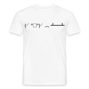 Table Flip (╯°□°)╯( ┻━┻ Table Flip - Men's T-Shirt - white - Front - AI Model Male 178 dark (178cm)