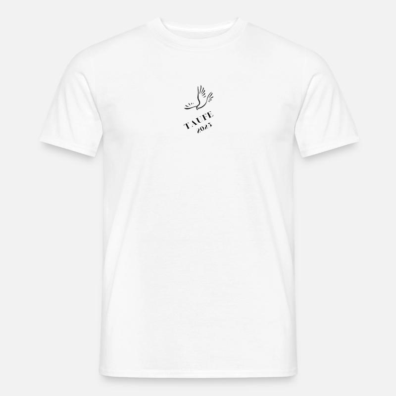 Taufe 2025 Taube hinabschwebend Taufgeschenk 2025 - Männer T-Shirt - Weiß