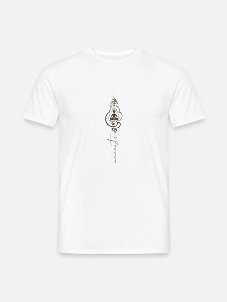 Buddha Kopf mit Namasté Schriftzug Yoga Spruch - Männer T-Shirt - Weiß