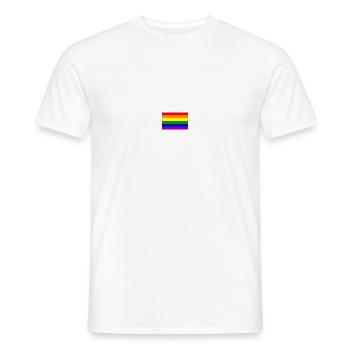 LGBT Flugflagge - Männer T-Shirt - Weiß - Vorne - AI Model Male 178 dark (178cm)