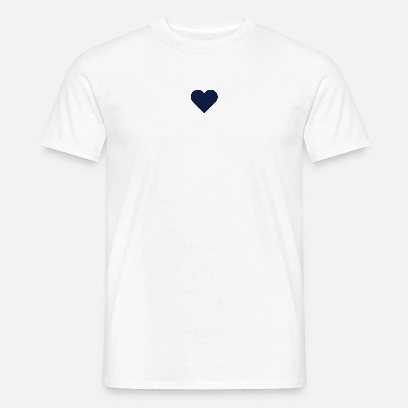 HERZ dunkelblau - Männer T-Shirt - Weiß