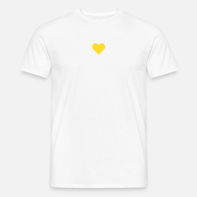 HERZ sonnengelb - Männer T-Shirt - Weiß