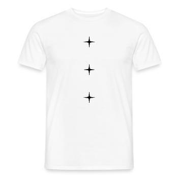 Trois étoiles – Design Minimal Star Design Simple - T-shirt homme - blanc - Devant - AI Model Male 178 dark (178cm)