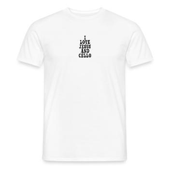 J'aime Jésus et le violoncelle - T-shirt homme - blanc - Devant - AI Model Male 178 dark (178cm)