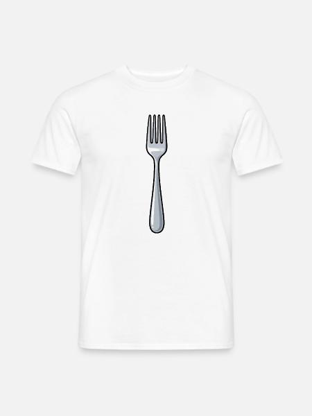 Gabel - Männer T-Shirt - Weiß