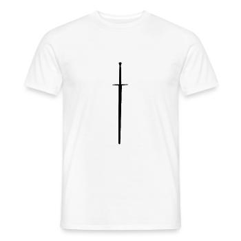 Épée à deux mains Richard ambidextre à deux mains - T-shirt homme - blanc - Devant - AI Model Male 178 dark (178cm)