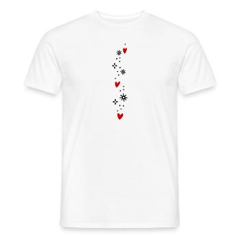 Coeurs Paillettes - T-shirt homme - blanc - Devant - AI Model Male 178 dark (178cm)
