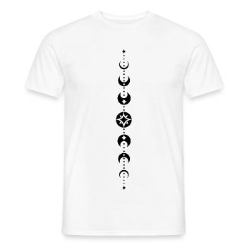 Totem avec phases de lune et étoiles. Noir. - T-shirt homme - blanc - Devant - AI Model Male 178 dark (178cm)