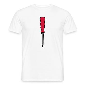 schraubenzieher schraubendreher werkzeug schrauben - Männer T-Shirt - Weiß - Vorne - AI Model Male 178 dark (178cm)