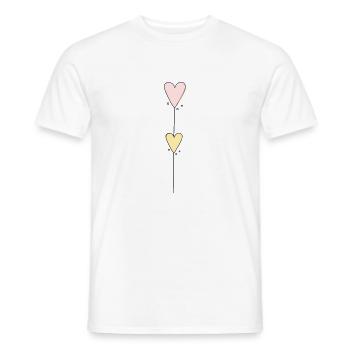 Ligne de cœur verticale - T-shirt homme - blanc - Devant - AI Model Male 178 dark (178cm)