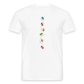 Blumenranke, Flowers - Männer T-Shirt - Weiß - Vorne - AI Model Male 178 dark (178cm)