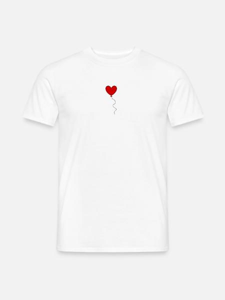 Valentinstag Rotes Herz, Valentinstag - Männer T-Shirt - Weiß