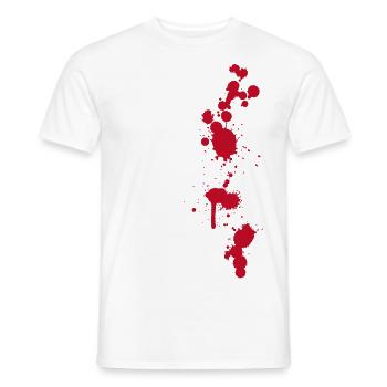 Taches de sang éclaboussures Halloween Zombies salle d’opération médecin - T-shirt homme - blanc - Devant - AI Model Male 178 dark (178cm)