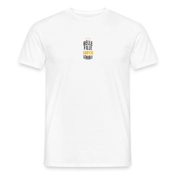Belle Fille - Mariage - Mariée - Famille - Noël - Men's T-Shirt - white - Front - AI Model Male 178 dark (178cm)