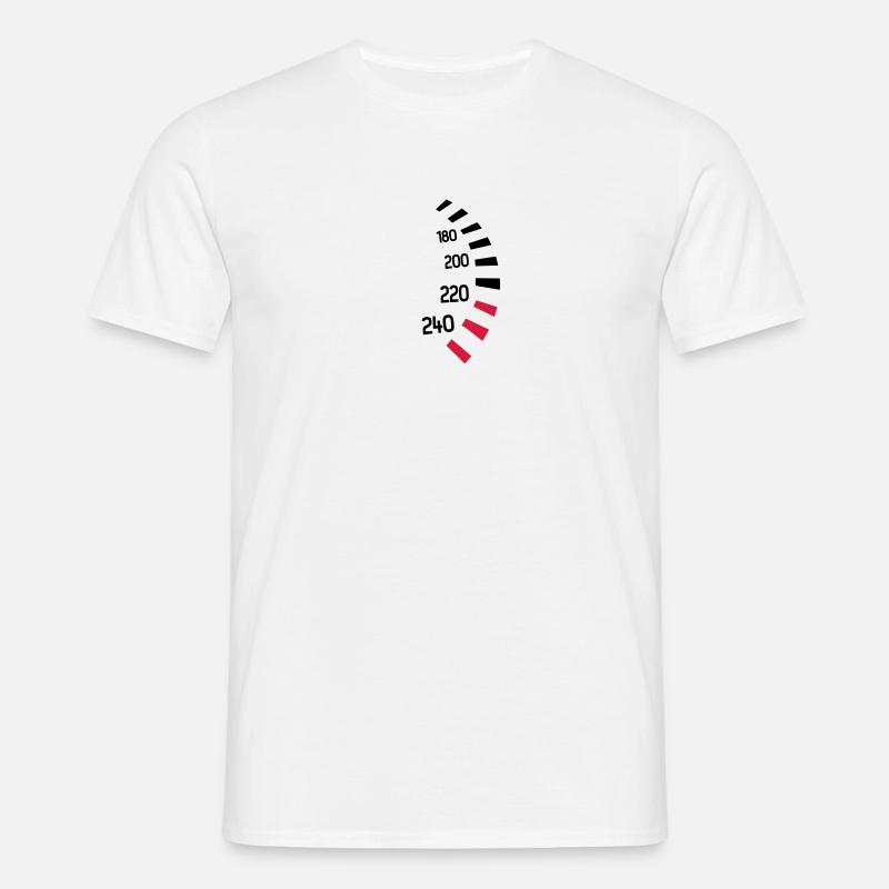 Tacho Geschwindigkeit - Männer T-Shirt - Weiß