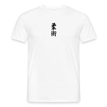 Jiujitsu in Japanese kanji script - Men's T-Shirt - white - Front - AI Model Male 178 dark (178cm)