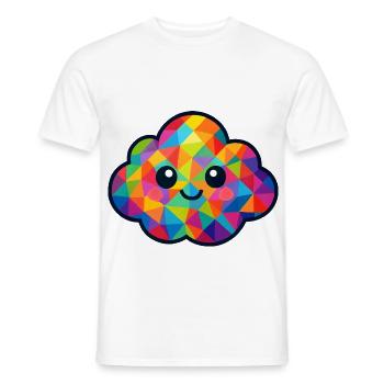 WPAP Polygon Kawaii Stil Baby Wolke - Männer T-Shirt - Weiß - Vorne - AI Model Male 178 dark (178cm)