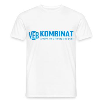 VEB Kombinat Pirna Zellstoff & Toilettenpapier DDR - Männer T-Shirt - Weiß - Vorne - AI Model Male 178 dark (178cm)