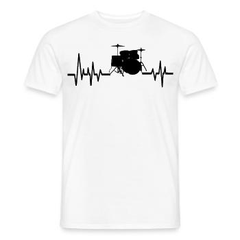 Battement de battement de batteur batteur Drums Drums Drummer - T-shirt homme - blanc - Devant - AI Model Male 178 dark (178cm)