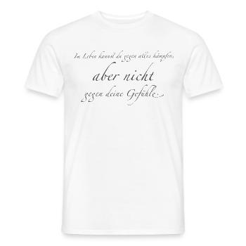 Im Leben kannst du gegen alles kämpfen - Männer T-Shirt - Weiß - Vorne - AI Model Male 178 dark (178cm)
